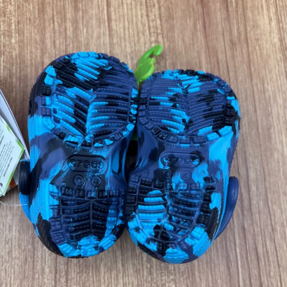 Crocs Classic Marbled Clog Toddler Size C4 Navy Multi New Swirl Water Shoe #1218